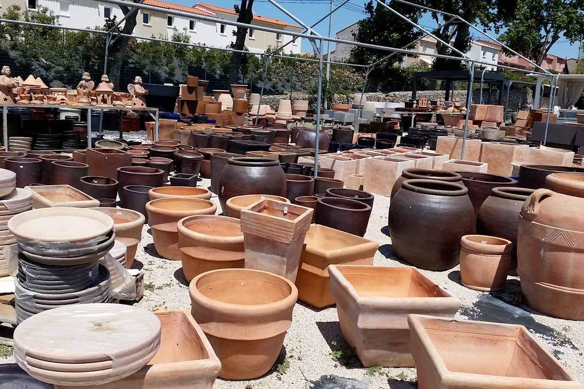 Nos poteries à la jardinerie de Montagnac